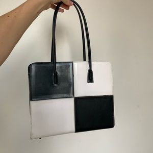 Vintage Black White Checkered Purse